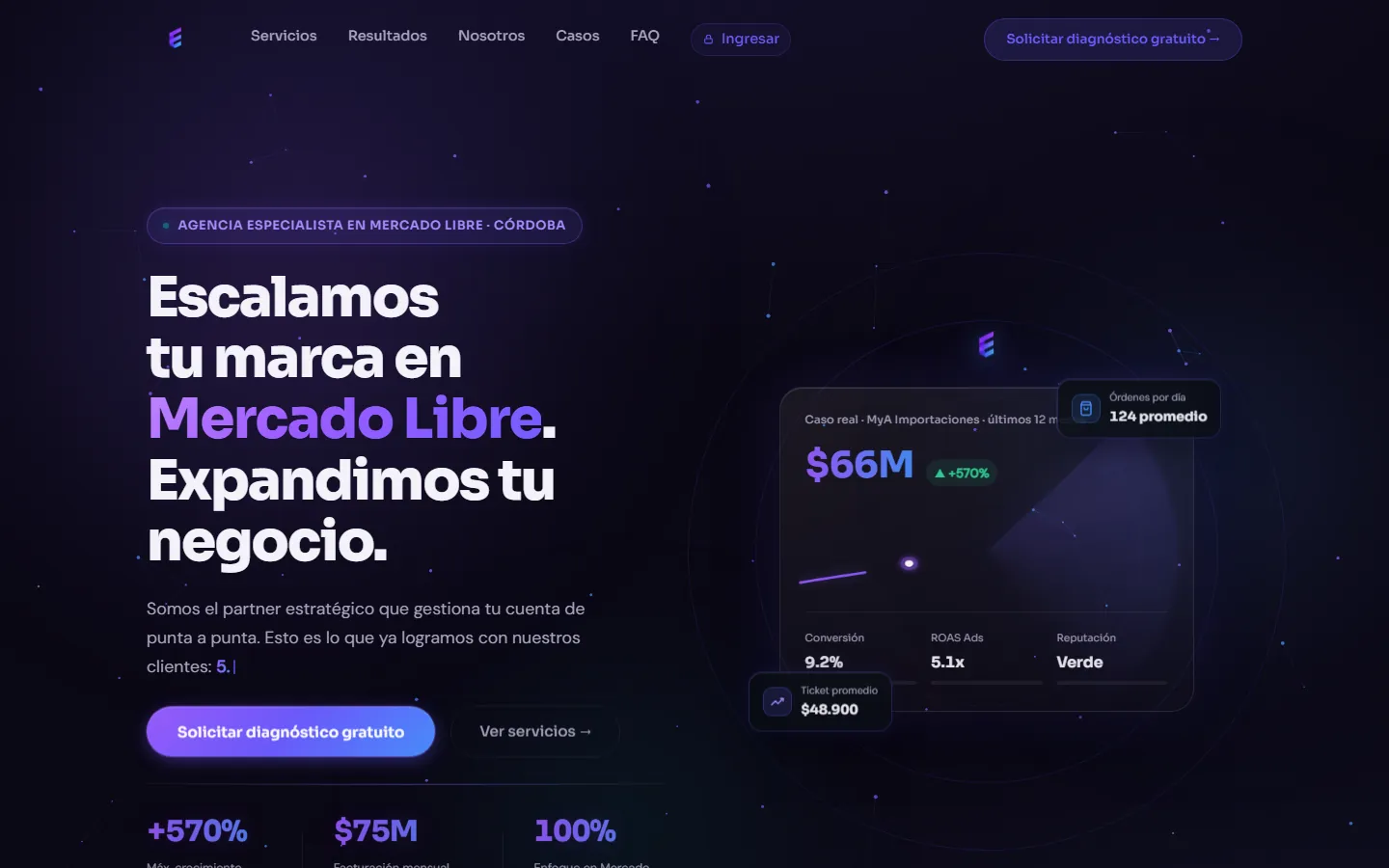 Web institucional de Evolux, agencia especialista en Mercado Libre